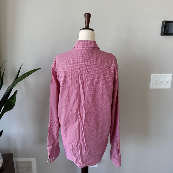 Tommy Hilfiger Tech Slim Fit Gingham Red Checkered Button Down Shirt - Picture 2 of 8